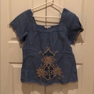 Blue Boho style top in size S